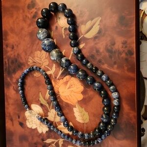 Jay King Blue Sodalite Gemstone Bead Necklace 925 32 Inch